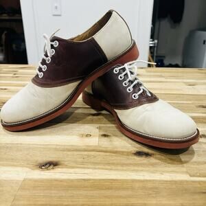 GAP Vintage Saddle Shoes Nubuck Leather Lace Up Made in Italy Preppy M 8.5 W 10